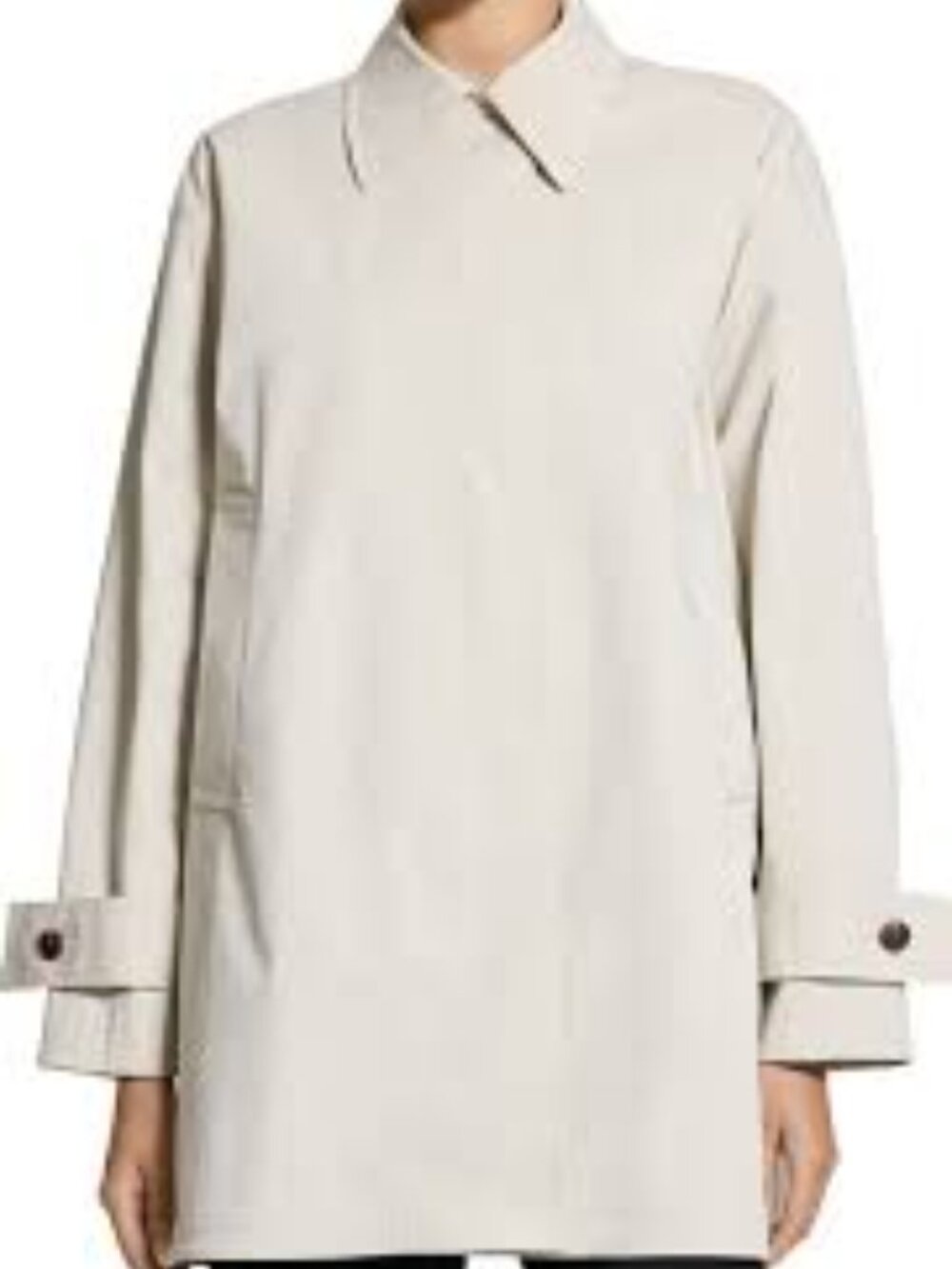 Theory Beige Stand-Collar Trench Coat